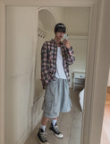 Cross-check seersucker shirt