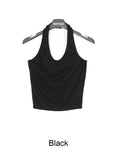 By ribbed halter sleeveless