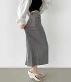 Summer Tencel Cooling Back Slit Span H-Line Denim Skirt