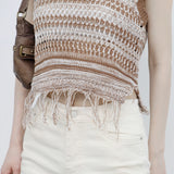 Mijeune Fringe Sleeveless Knitwear