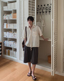 Kurin Two Tuck Wide Bermuda Slacks