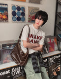 Make lettering print short sleeve t-shirt