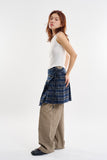 Tartan check frill wrap skirt