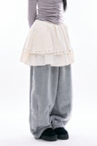 Tiered eyelet flare skirt