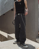 Carry Of Back Lettering Denim Pants