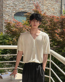 Soved Linen V-neck Short Sleeve Cardigan