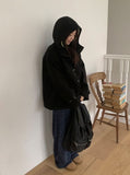 Hiel High Neck Hood Half Coat