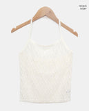 Luek Flower Lace Halter Sleeveless