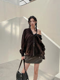 Block Leather Cargo Miniskirt