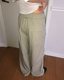 Hipu Button Pintuck Pocket Slit Skirt Pants