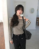 Pouch Multi Stripe One-Shoulder Long Sleeve