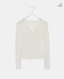 Chiri Wool V-neck Button Long Sleeve T-shirt