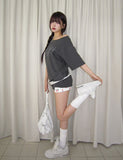 I Love pattern banding shorts
