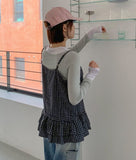 Jabel Check Frill Layered Sleeveless