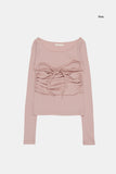 Vera halter top layered crop long sleeve