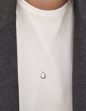 Champagne Moon Dew Drop Silver Volume Necklace