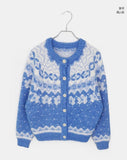 Feeder Nordic Snowflake Hairy Knit Cardigan