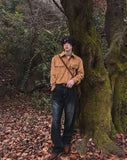 Lamb western suede shirt