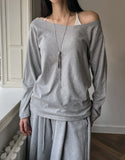 [U-BASIC] Autumn Daily Boat Neck Loose Long Sleeve