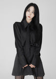 Cuff silky blouse