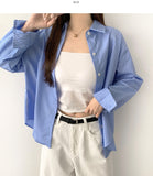 Striped loose fit long sleeve shirt