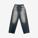 Lilnen washing denim pants