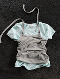 Halter ballet layered top
