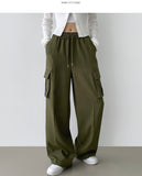 Two-Way Banding Wide Jogger Poly Pants