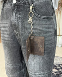 Henon Dart Cat Brush Denim Pants