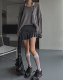 Elbow Damage V-neck Loose Fit Knitwear