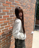 Shuni no-collar snap button string pocket crop overfit jacket
