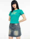 W Denim Mini Skirt