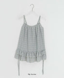 Yuhari Check Tiered Bustier Sleeveless Blouse