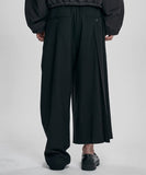 Asymmetric Pleat Pants