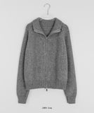 Tudini two-way high neck knit zip-up