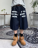 Crea Lettering Bermuda Pants