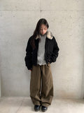 Hugin Cut Cotton Balloon Wide Pants