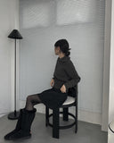 Chise cable knit half zip-up