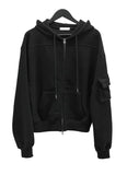 (unisex) Ketrick Pocket Two-Way Hooded Zip-Up