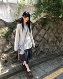 Badin Check Banding Midi Skirt