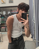 Pain Cut Ribbed Muscle Fit Sleeveless Top