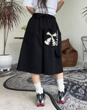 Linen graphic bermuda pants