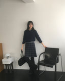 Kudan collar button slim fit knit