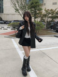 Avil Leather Overfit Blazer Jacket