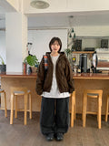 [unisex] Nehiko two-way work hood zip-up jumper
