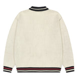 RACING ZIP-UP KNIT CARDIGAN