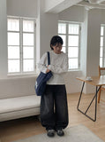 Calton Washing Denim Balloon Wide Pants