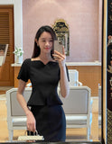 Baunjeu Heart Neck Blouse Skirt Set