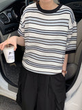 Kyoho Stripe Over Short Sleeve Knit