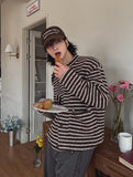 Izuna stripe crop cardigan